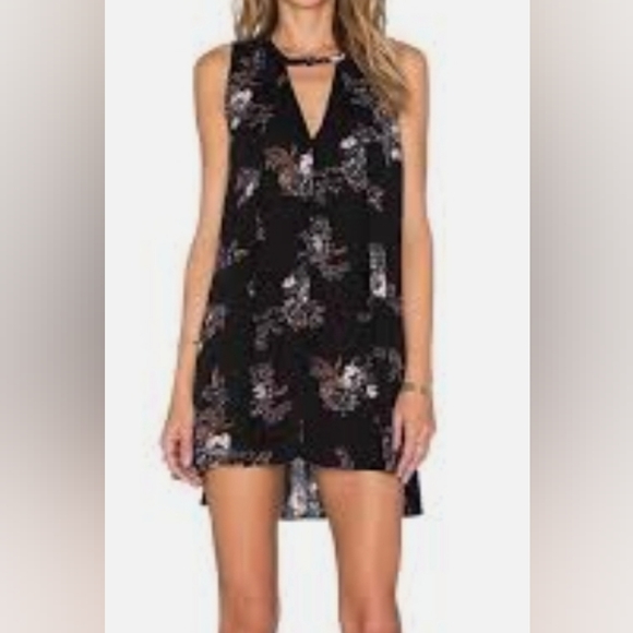 Free People Floral Keyhole Swing Mini Dress - Picture 3 of 10